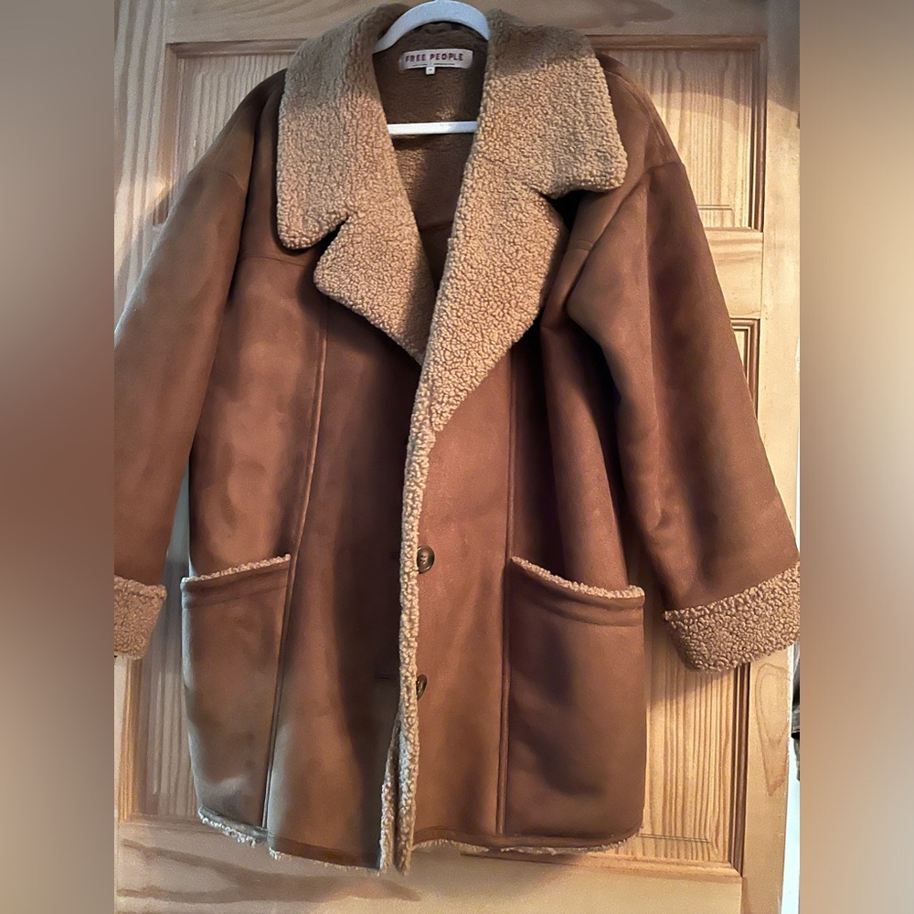 Free people teddy faux fur fall winter coat medium